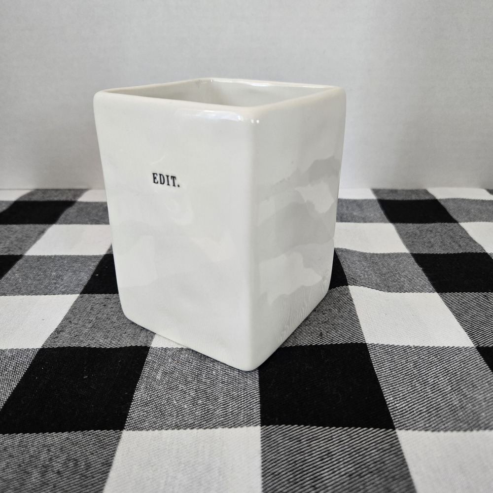 RAE DUNN‎ Artisan Collection Pencil Pen Holder "EDIT." Container Desk Office